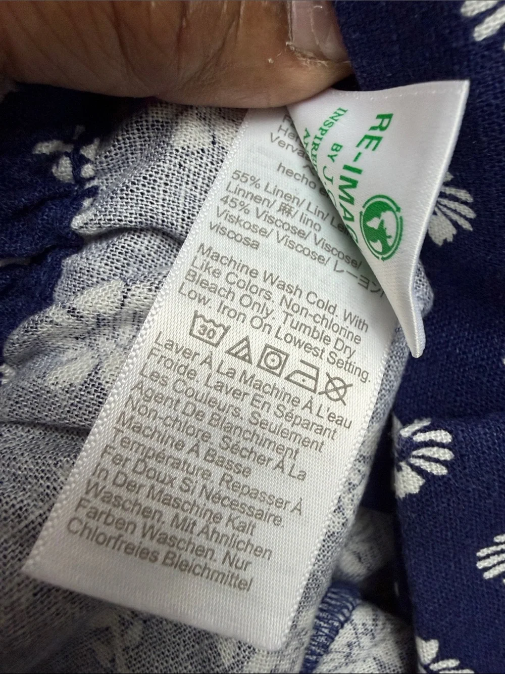 J.Crew linen blend Women's Shorts Navy Blue with White Floral Design Size 10